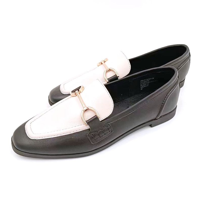 Dames Casual Loafer schoenen met rubberen buitenzool Zwart Wit Kleur