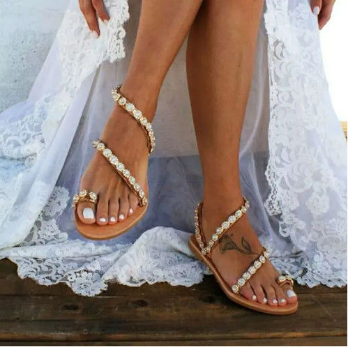 Rubberen zool vrouwen platte zomer schoenen open teen met gesloten bouten